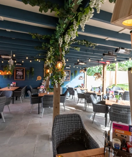 Internal seating area in a pub