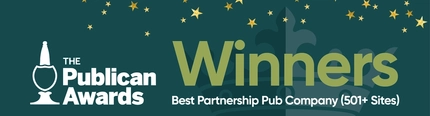 A Publican Awards Winners Banner for Pub Partners.