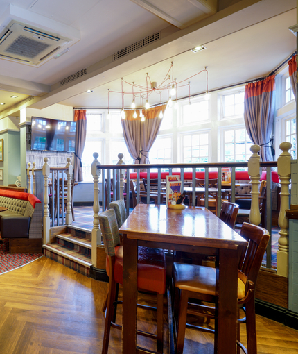 interior of the restaurant with seating area