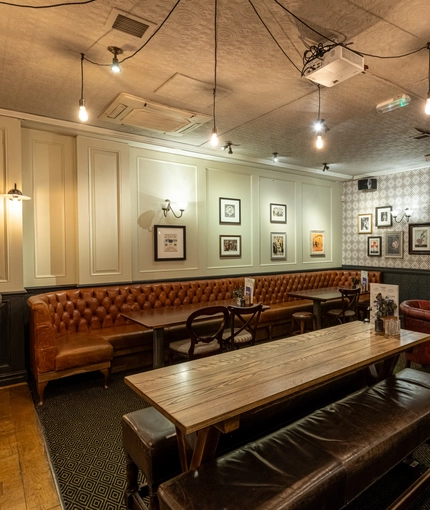 Internal seating area in a pub restaurant