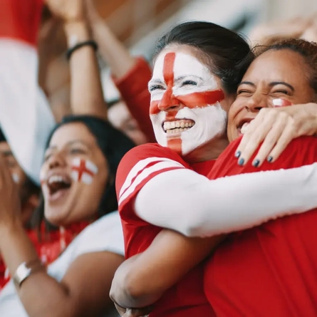 Group of women supporting England