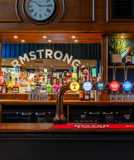 The interior bar area at the Armstrongs.