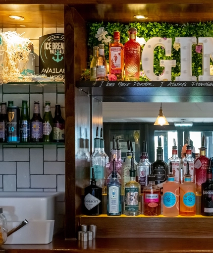 Interior bar area of a pub.