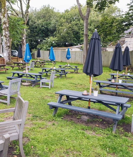 The beer garden of The Woodman.