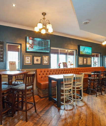 interior seating area of the pub
