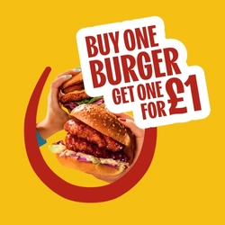 A 715x715 Multi Purpose Mobile Banner advertising Burger Deals Friday at Hungry Horse.