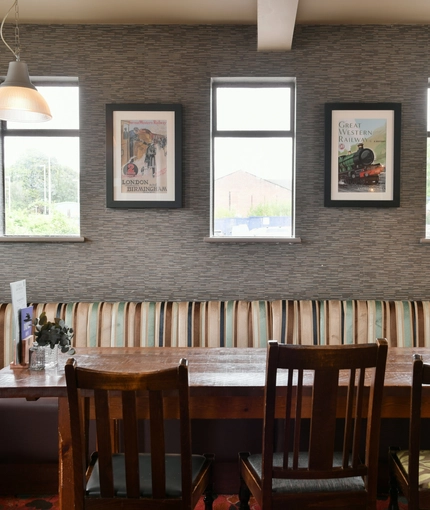Internal seating area in a pub restaurant