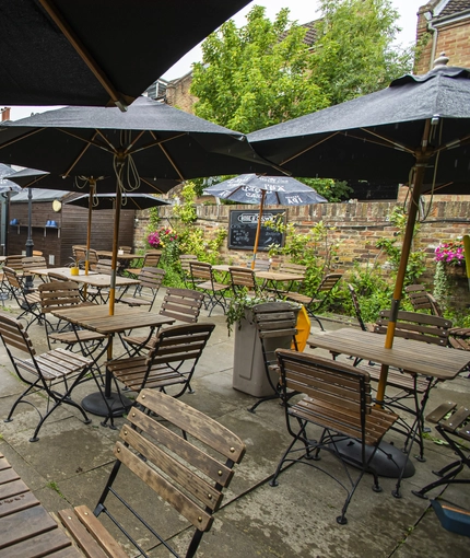 Beer garden outside a pub