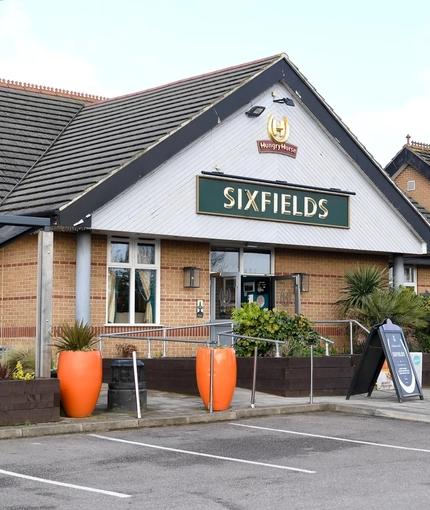 External view of a pub entrance