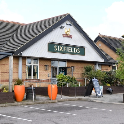 External view of a pub entrance