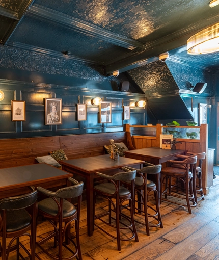 Internal seating area in a pub restaurant