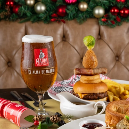 An interior shot of a selection of main dishes served for Christmas at Flaming Grill venues.