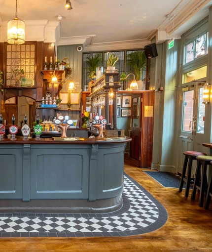 The bar at The Crown.