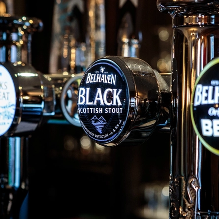 Belhaven beer pumps at the bar