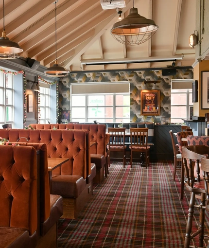 interior seated dining area of the pub