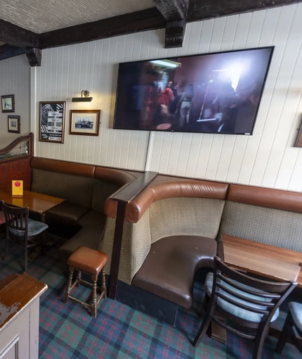 interior seating area and tv