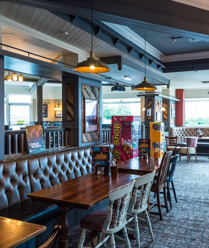 interior of the restaurant with seating area