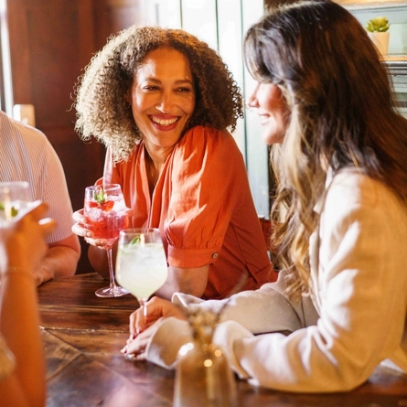 An interior shot of people enjoying summer drinks at Urban Core & Heritage venues.