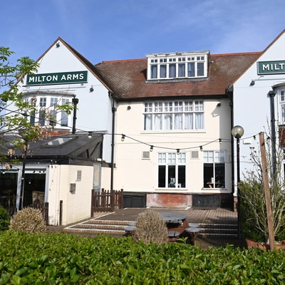 Exterior facade of a pub.