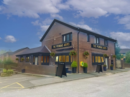 A render of the exterior of The Pendas Arms.