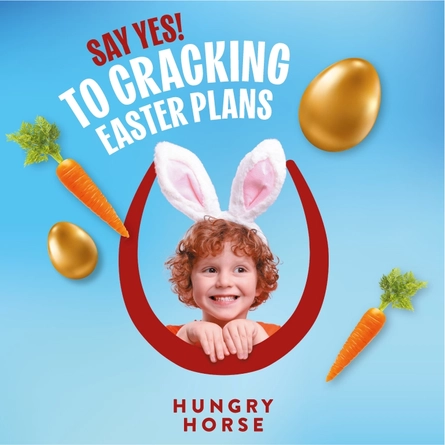 A banner promoting Easter at Hungry Horse venues 'Say yes to cracking Easter plans.' 
