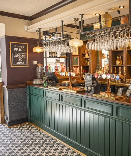 The interior bar at The Crown & Horseshoes.