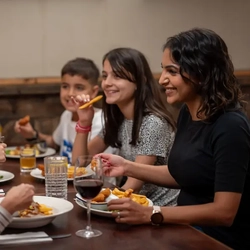 A family eating together in a pub restaurant