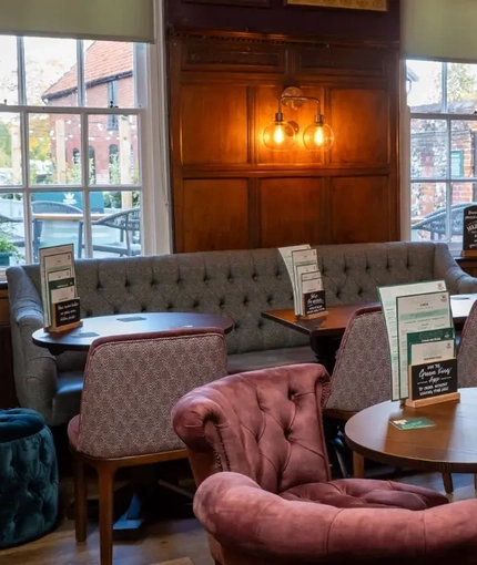 The interior restaurant and seating area at the Fox.