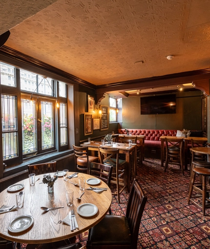 Internal seating area in a pub restaurant