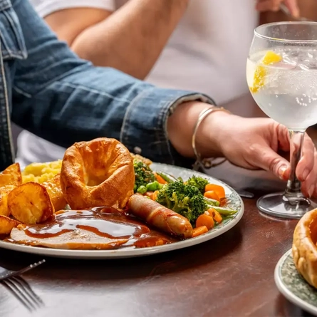 People eating a carvery