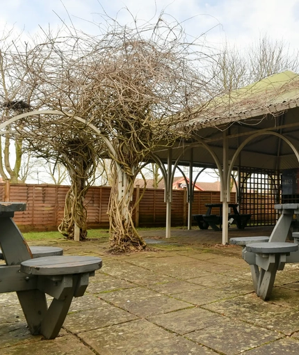 exterior beer garden of the pub