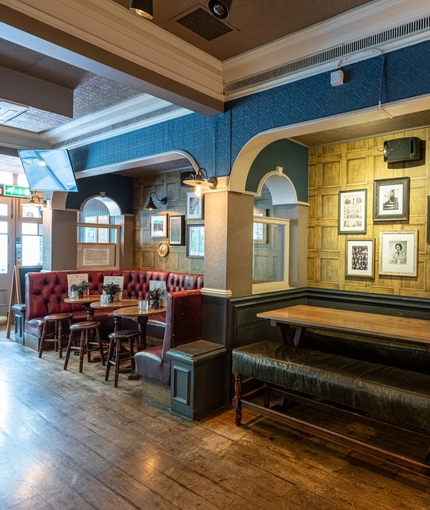 Internal seating area in a pub restaurant
