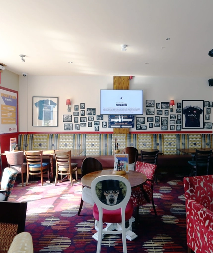 interior seating area of the pub