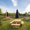 The exterior beer garden and seating area at the Black Horse.