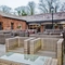The beer garden of The Hinderton Arms.