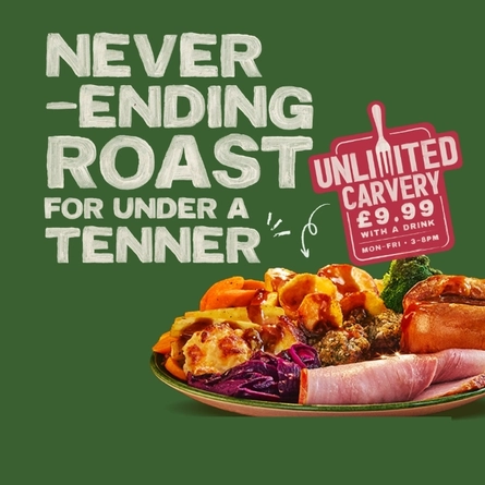 Unlimited carvery for £9.99