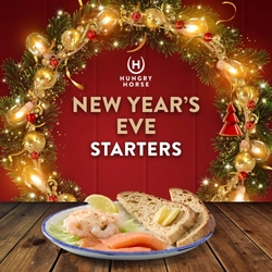 A banner promoting the New Years Eve Starters at Hungry Horse venues.
