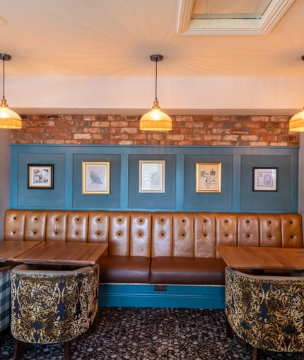 interior of the restaurant and seating area