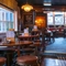The bar and interior seating area inside The Sussex Arms.