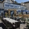 Exterior of the venue with the beer garden