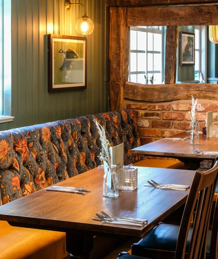 Internal seating area in a pub restaurant