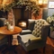 A fireplace and a seating area inside The Red Lion.