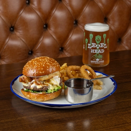 An image of a burger and fries.