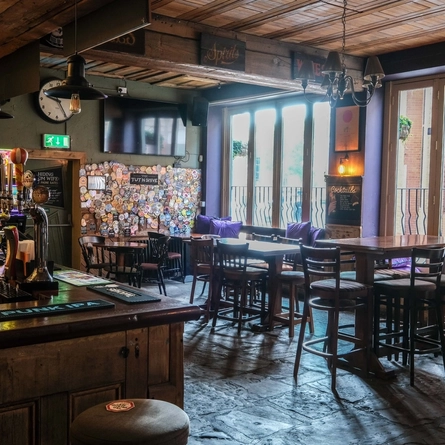 Interior shot of the bar and seating area