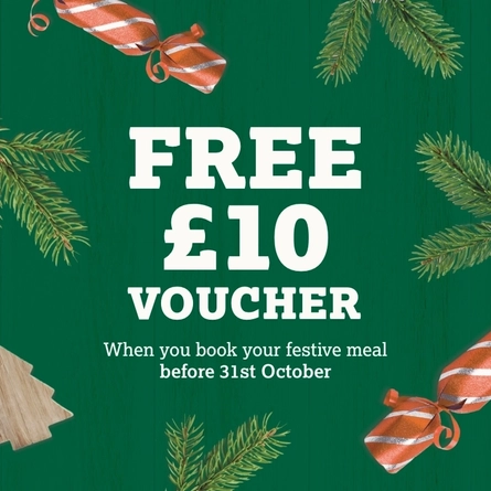 Book a table for four or more people by the 31st of October and we'll give you a £10 voucher to spend on all your favourite food and drinks.