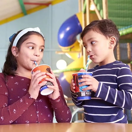 Wacky Warehouse - Kids drinking slush