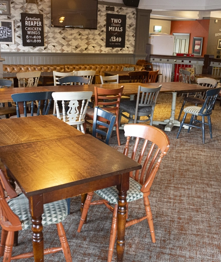 Restaurant area in a pub