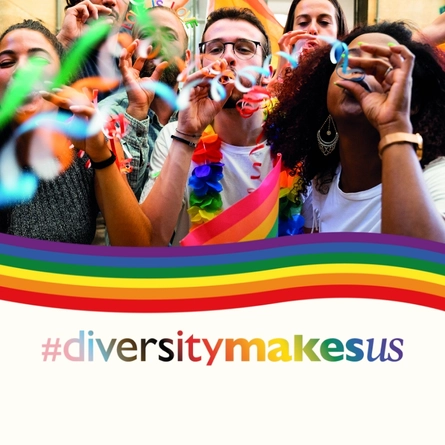 A graphic banner promoting Pride in conjunction with Absolut Vodka at selected Greene King Pub venues.