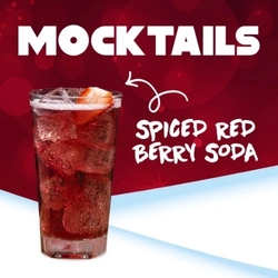 A graphic promoting the spiced berry soda at Hungry Horse.