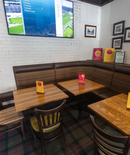 interior seating area and tv